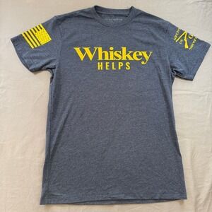 NWT Grunt Style Whiskey Helps T Shirt Mens Small Graphic Tee American Flag